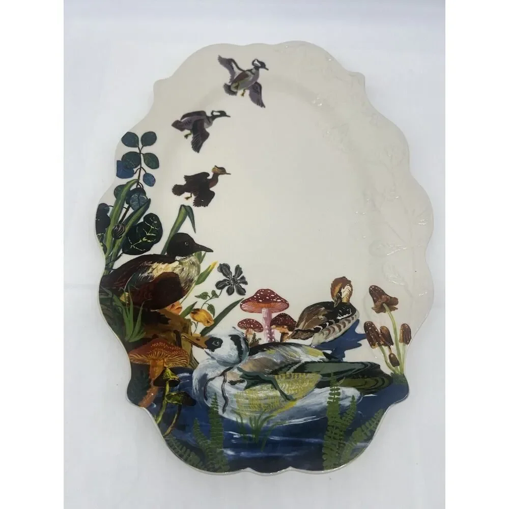 Anthropologie Nathalie Lete Marais Handpainted Stoneware Platter